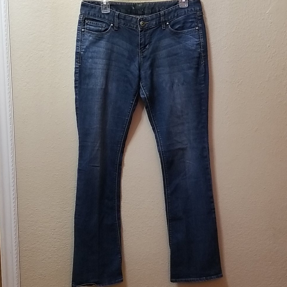 Express straight leg dark wash jeans